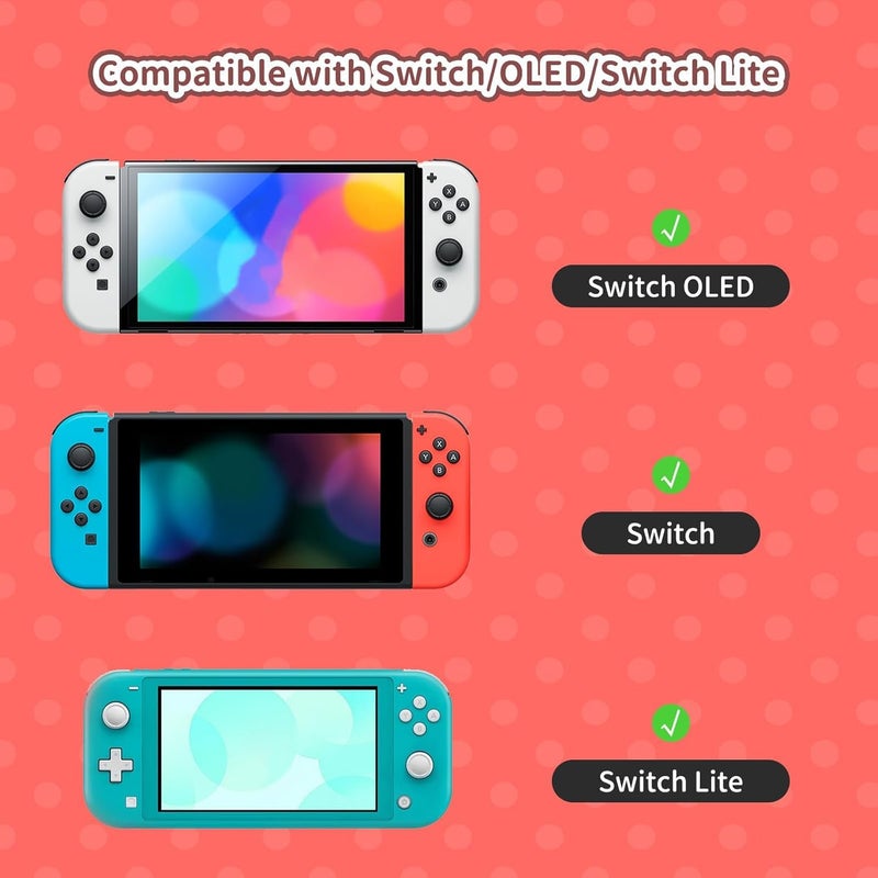 Kuitmor Cute Silicone Joystick Thumb Grip Caps,Joy Con Cover Compatible with Switch/OLED/Switch Lite,4PCS - Cat - Image 2